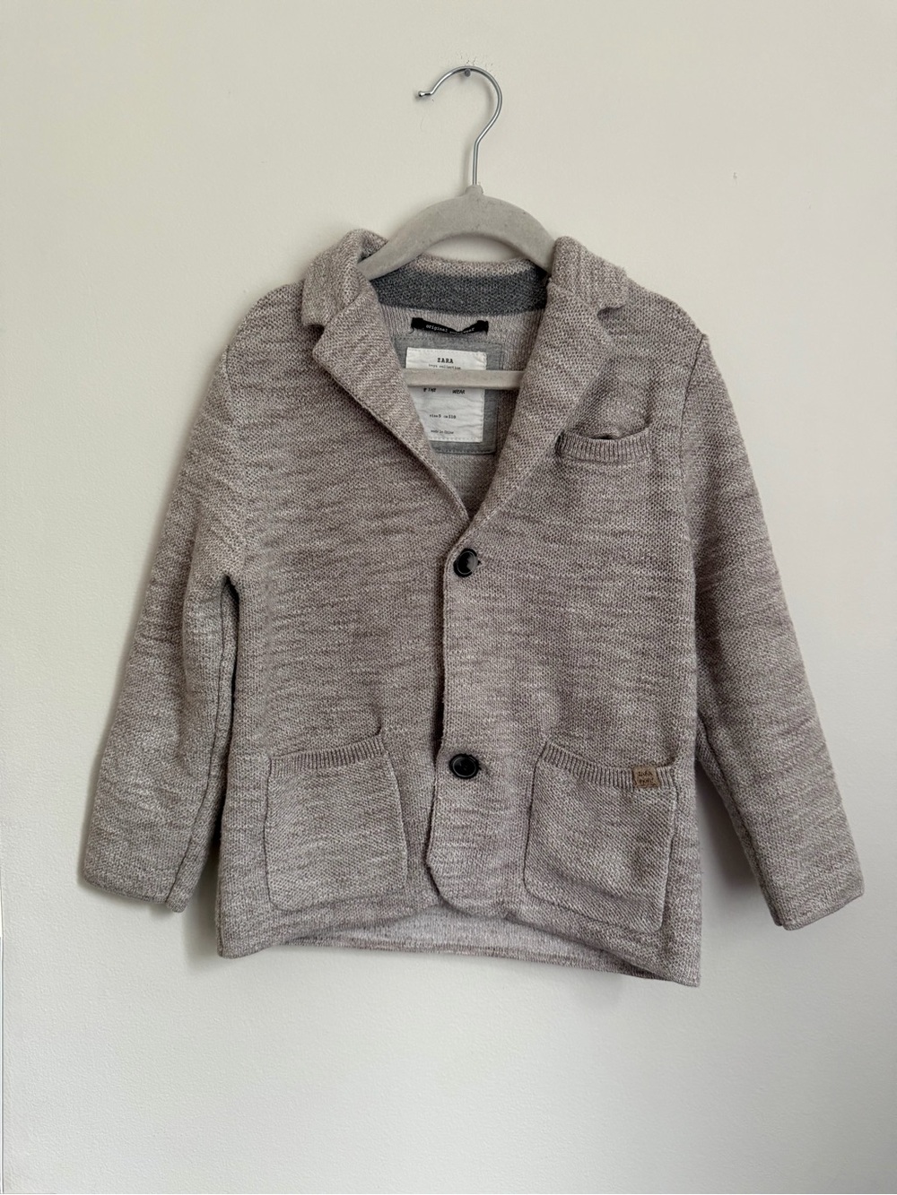 Zara Kids Taupe Knit Blazer Jacket (Size 5)